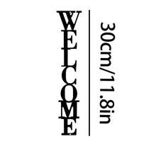 1pc Metal Vertical Welcome Sign Wall Decor - Entryway Decoration, Housewarming Gift, Typography Design, Indoor Wall Hanging For Living Room Or Foyer - Black - View 8