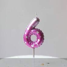 1pc Pink Floral Heart Decorative Balloon Candle, Handpainted Birthday Number 0-9 Candles, Happy Birthday Cake Topper, Birthday Party Decor, Suitable For Birthday, Anniversary, Gender Reveal, Bachelorette, Graduation - Princess Theme, Feather-Free, Multi-Purpose Celebration Candle, No Electricity Required - A - View 10