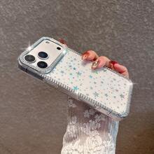 Étui de téléphone design étoile strass à la mode, compatible avec iPhone 17 Pro Max, 16 Pro, 15, 14, 13, 12 Pro Max, 11, en matériau acrylique dur - Étoile - Voir 2