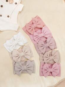 3pcs Baby Girl Striped Bow Headbands, Soft Elastic Hair Bands, Suitable For Daily Wear, Valentine's Day Gift, Valentine's Day Special - Multicolor - View 12