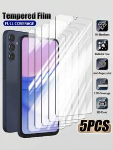 Bộ 5 miếng dán màn hình cường lực độ phân giải cao, bảo vệ điện thoại khỏi trầy xước và va đập, lớp phủ chống thấm nước, màn hình mịn, cảm ứng nhạy, tương thích với các dòng điện thoại A14/A15/A25/S23 Fe/A54/S24FE/A16/A36/A56//A16/A17/A07/Galaxy S21/S22/S23/S24 Ultra/S24FE/Galaxy S25 Ultra/S25/S26/S26 Ultra Series - Trong sáng - Xem 60