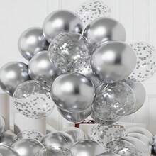 15 piezas/Set Globos de látex metálicos con lunares de papel de aluminio & globos con lentejuelas, para fiesta de cumpleaños, Día de la Madre, Día del Padre, graduación, aniversario, decoración de fiesta en el hogar & al aire libre, multicolor - Ver 15