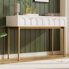 Sideboard Schubladenkommode Kommode Für Schlafzimmer, Creme-Weiß -H76.5/B100/T45 Cm - White - View 2