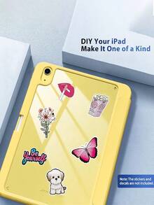 适用于 iPad Air 11 英寸 M4/M3/M2 (2026/2025/2024)、Air 第五代/第四代 (2022/2020) 10.9 英寸的混合超薄保护壳 - 防震保护套，带透明后盖和 Apple Pencil 收纳槽，柠檬黄 - 黃色 - 查看 7