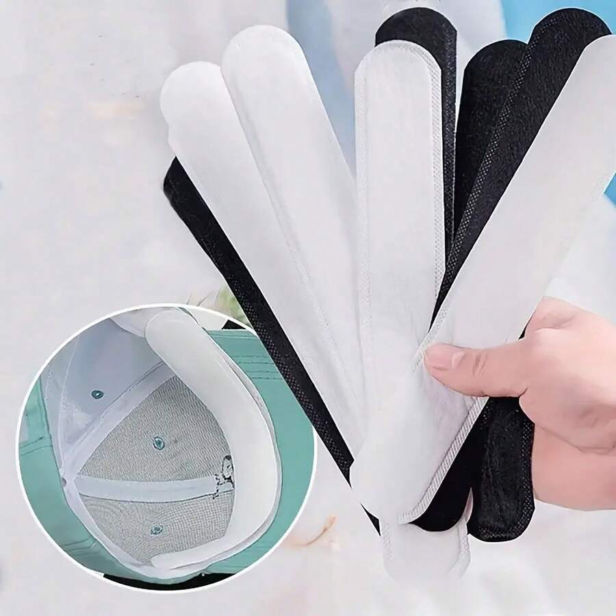 10 miếng dán thấm hút bằng cotton dùng một lần cho mũ lưỡi trai/mũ golf, miếng dán bảo vệ mũ có thể điều chỉnh.