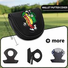 1pc Compatible With DF3 Golf Putter Cover With Buffer Lining - Heavy Duty Magnetic Closure, Half Circle Design, Compatible With DF3 Puters - Used For Golf Puters, Golf Putter Cover, Hot Dog Pattern Design, Fashionable And Durable - Multicolor - View 9
