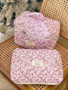 1 chiếc túi đựng mỹ phẩm đa năng in hoa màu xanh dương, thích hợp cho lễ hội Halloween, túi đựng mỹ phẩm thời trang cỡ lớn có khóa kéo, hộp đựng văn phòng phẩm du lịch, vật dụng cần thiết cho kỳ nghỉ, túi nhỏ, túi đựng mỹ phẩm, vật dụng cần thiết khi đi du lịch. - Nhiều màu - Xem 4