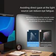 Đèn LED chiếu sáng màn hình máy tính, đèn kẹp phát sáng cho màn hình cảm ứng, đèn LED màn hình, đèn chiếu sáng môi trường chống ánh sáng xanh bảo vệ mắt - Màn hình có đèn nền ba màu - thiết kế góc cạnh - Xem 5