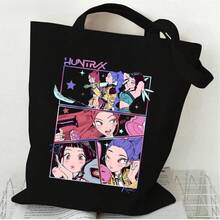 K-POP Witch Hunting Girl Group Korean Style Printed Canvas Tote Bag, 35*40cm, Handbag, Large Capacity - Multicolor - View 3