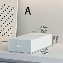1pc Desktop Drawer Storage Box, Desk Organizer Rack For Stationery, Office, Student Dorm, Suitable For Bedroom, Living Room, Dorm, Office, Study, Vanity - White - View 11