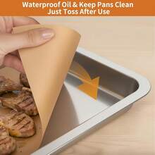 50pcs Rectangular Parchment Paper, Silicone Baking Mat, High Temperature Resistant Non-Stick Baking Paper For Cooking, Baking, Air Fryer, Pizza, Roasting, Frying, Ideal For Holidays Baking Gifts - Multicolor - View 8