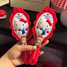 Vintage rote süße Kristall-Katzenkamm, Cartoon Harajuku Stil Mini niedlicher Kamm, Geburtstagsgeschenk - Mehrfarbig - Übersicht 7
