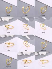 1pc S925 Sterling Silver 12 Zodiac Adjustable 14K Platinum Plated Toe Ring, Gift For Women & Girls - Toe Rings - View 4