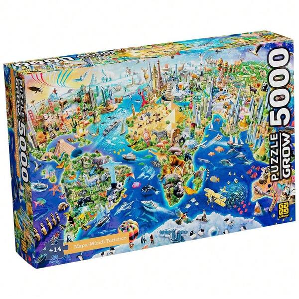 Loja Grow Quebra-cabeça 5000 peças Mapa-Múndi Turístico