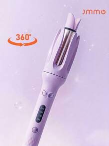 JMMO Máy uốn tóc tự động, dễ sử dụng, máy uốn tóc du lịch, làm nóng nhanh, nhỏ gọn, tự động xoay để tạo kiểu tóc xoăn và gợn sóng, 3 mức nhiệt độ điều chỉnh, tự động tắt. - Màu tím hoa cà - Xem 1