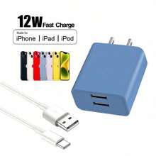 12W 新款 Macron 多彩双 USB 快速充电器，兼容 16 Pro Max/16 Pro/16 Plus/16、15 Pro Max/15 Pro/15 Plus/15、14/13/12/11/XS/XR/8/7/6 等设备，适用于家庭、办公室和旅行。 - 查看 6