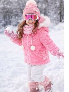Warm Children's And Youth Teddy Jacket With Hood. - 西瓜粉 - 查看 2