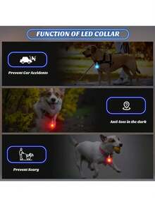 1pc Silicone Pet Luminous Pendant, Outdoor Walking Warning Light, Anti-Lost Glowing Collar Accessory - One Size - View 4