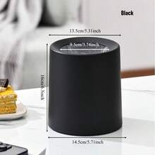 Thùng rác để bàn cao cấp, thùng rác đa chức năng để bàn, thùng rác tròn sáng tạo, thiết kế hai lớp, không nắp đậy, thùng rác gia đình thời trang, thùng rác nhỏ có nắp đậy sáng tạo dành cho bàn cà phê, văn phòng, phòng khách và phòng học. - màu đen - Xem 3