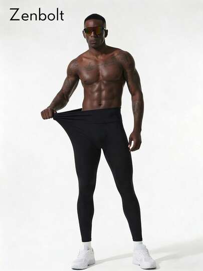 ZULIZ Zenbolt 男士高腰运动紧身裤 - 不透光、透气压缩裤，适合跑步、健身和训练