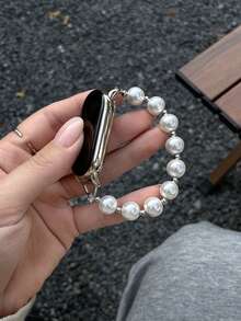 1 chiếc vòng tay ngọc trai trắng dành cho nữ, dây kim loại, tương thích với Mi Band 10/9/8, dây đeo vòng tay nữ, quà tặng sinh nhật, kỷ niệm, quà bất ngờ. - Nhiều màu - Xem 4