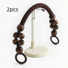 18.9-Inch Wooden Beaded Rope Bag With U-Shaped Handle, Suitable For Beach Bags, Crochet Bags, Vintage Bags, DIY Projects, And DIY Wallet Making. - Multicolor - View 14