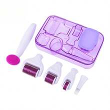 Dr.pen Bộ lăn kim vi điểm titan 3 trong 1/5 trong 1 với khe khử trùng/nắp bảo vệ, nhiều kích cỡ cho mặt, cơ thể và râu, hệ thống lăn kim vi điểm, Minoxidil, liệu pháp lăn kim vi điểm, làm đẹp, chăm sóc da, spa, tự chăm sóc, dụng cụ chăm sóc da, chăm sóc da mặt, vật tư thẩm mỹ, massage, dụng cụ massage mặt, con lăn mặt - Màu tím - Xem 18