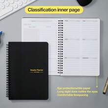 1pc A5 52-Week Planner Notebook, 100GSM High Quality Paper, Waterproof PVC Cover, Smooth Writing, Student/Adult Daily/Weekly Planner, Back To School Essential - Weekly Planner - View 12