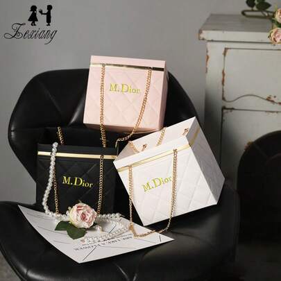 M.Dior Hộp quà dây chuyền vàng 1 chiếc, quà cưới lãng mạn, hộp đựng mỹ phẩm, quà tặng cho cửa hàng hoa, hộp giấy thủ công, túi quà hình chữ nhật, túi đựng bó hoa, hộp hoa, túi quà hoa, thích hợp cho cửa hàng hoa, đám cưới, Ngày của Mẹ, quà lưu niệm và các dịp khác.