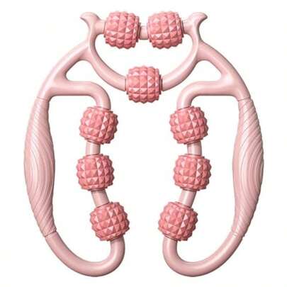 Cellulite Massage Tool Muscle Roller - Deep Fascia Massager & Dimpled Skin Remover For Legs, Thighs & Buttocks - Anti-Cellulite Roller, Smooth Skin, Pain Reliefs Pink(Pink - 9 Wheel)