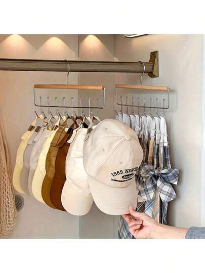 1 Giá treo mũ đa năng 8 móc, lý tưởng để sắp xếp tủ quần áo, treo áo ngực, áo lót và các loại quần áo khác, móc treo kim loại xoay, thiết kế tiết kiệm không gian, thích hợp cho ký túc xá, căn hộ, phòng ngủ và giải pháp lưu trữ tại nhà.