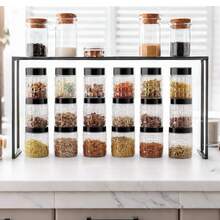 3/6/12pcs 20oz Transparent Plastic Checkerboard Jars With Black Lids, Reusable Storage Containers For Dry Goods, Dried Fruits, Spices And Honey - View 7