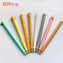 13pcs Erasable Cute Animal Shaped Neutral Pens, Includes Lion, Rabbit And Tiger Patterns, With Erasers, Smooth Writing, Suitable For Students To Practice, Take Notes And Exams - Sets - View 11