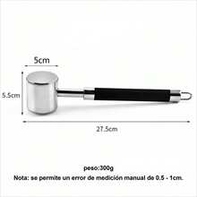 Ablandador de carne de acero inoxidable, martillo manual portátil para carne con mango cómodo, martillo manual resistente para bistec, pollo, pescado, apto para uso doméstico, cocina y servicio de catering, utensilio de cocina - 1 artículo - Ver 12