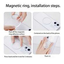 Giá đỡ điện thoại di động có nam châm hút, giá đỡ chống rơi có thể thu gọn, giá đỡ để bàn cho người lười biếng - trắng - Xem 3