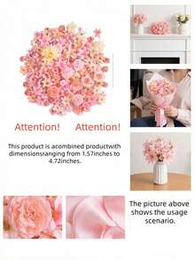 20/40支粉色人造花材 - 仿真花，手工头饰，花环材料，婚礼用花。适用于制作花环、节日和生日派对装饰、新娘腕花、家居和花店装饰、母亲节装饰，全年皆可使用。 - 粉紅色系 - 查看 4