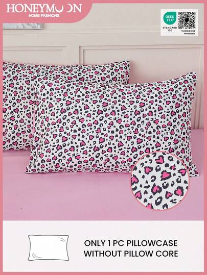 1pc Leopard Print Pillowcase - 100% Polyester Fabric, Lightweight And Cloud-Like, Exquisite Printed Design, Soft And Breathable, Wrinkle-Resistant, Envelope Closure, No Pillow Insert Needed - Suitable For Home, Dorm, Sofa, Oeko-Tex Certified, Great Gift For Mom