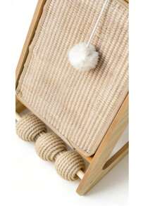 Vertical Cat Scratcher With Hanging Toy Natural Sisal Wooden 2-In-1 Scratching Board Durable Claw Grinding Toy For Indoor Cats To Keep Them Entertained - one-size - View 11
