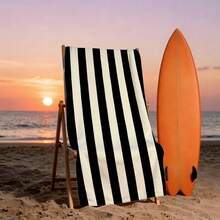 1pc Classic Striped Ultra-Soft Microfiber Beach Towel - Super Absorbent, Quick Dry, Large Bath Towel For Summer Beach, Pool And Home Use, Rectangular Beach Blanket - Style4 - View 7