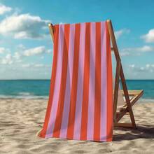 1pc Classic Striped Ultra-Soft Microfiber Beach Towel - Super Absorbent, Quick Dry, Large Bath Towel For Summer Beach, Pool And Home Use, Rectangular Beach Blanket - Style13 - View 2
