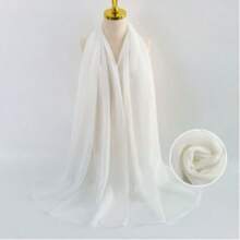 Women's Chiffon Shawl,Women's Coats, Mascadas,Handkerchiefs For Women,Simple Spring And Summer Scarf Shawl, Masked,Available In Multiple Colors Such As White, Burgundy, Black Beige, And Headscarf. Summer Beach Scarf, High-End Solid Color Multifunctional Headscarf, Can Be Used As A Shawl For Going Out, Traveling,Holiday - Multicolor - View 2