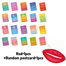 1pc Extra Large Lip Shaped Prop + 1pc Random Postcard - Fun Oversized Mask - Durable PVC Extra Large Red Lip Shaped Costume Accessory, Suitable For Weddings, Parties, Themed Events And Photo Props - Fun Gift For Birthdays And Holidays - Red - View 6