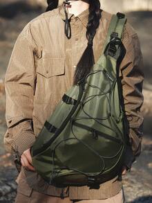 HGUL+BAG Túi đeo ngực nam dung tích lớn, túi đeo chéo du lịch phong cách hip hop thường ngày, túi đeo vai bằng nylon, túi đeo chéo công sở, túi đen ngày Valentine, ba lô sinh viên, túi đeo vai, túi đa năng đi bộ đường dài du lịch, quà tặng dã ngoại tiện dụng, quà tặng thanh lịch ngày lễ Tạ ơn Giáng sinh cho nam giới - màu xanh lá - Xem 4