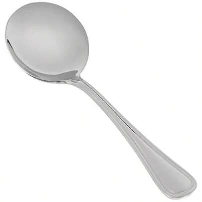 Winco Deluxe Pearl - Juego de cucharas de caldo 12 piezas acero inoxidable 18-8