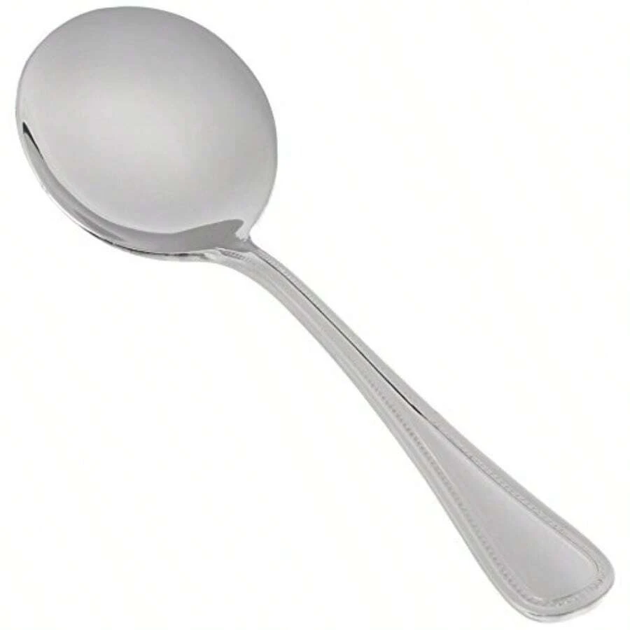 Winco Deluxe Pearl - Juego de cucharas de caldo 12 piezas acero inoxidable 18-8 - Acero inoxidable - Ver 1