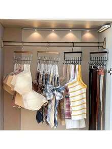 1pc Multi-Function 8-Hook Rotating Hat Rack With Metal Hooks, Perfect For Storing Clothes, Bras, Vests, Scarves, Space-Saving Wardrobe Organizer, Ideal For Dorm, Apartment, Bedroom Closet Organization, Rotating Design For Easy Access And Display, Modern Storage Solution For Home Decor - Multicolor - View 4