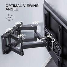 Luminpool Extendable TV Wall Mount For 26-65 Inch TVs. Features A Tilt-Mounted Design With A 3.14-14.17 Inch Extendable Arm, Supporting Full-Range Rotation And Tilt Adjustment. Compatible With VESA Mounting Holes Up To 400x400mm, Supporting Up To 66 Lbs/30 Kg. - Black - View 4