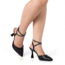 Di Valerina Formal Pumps With Rhinestone Straps, High Thin Heel, Elegant, - 黑色 - 查看 4