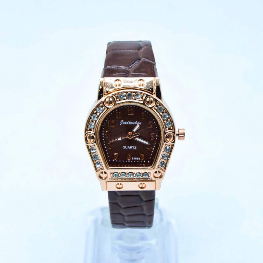 HYF-A84 Reloj Elegante para Mujer Estilo Vintage con Carátula Decorativa y Correa Cómoda Diseño Exclusivo y Detallado en Varios Colores Modernos Ideal para Cualquier Ocasión - **Cafetería - Ver 1