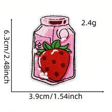 1pc Cute Cartoon Strawberry Embroidered Patch, Fabric Applique, Clothing Accessory, Embroidered Patch - Strawberry Patch - View 14